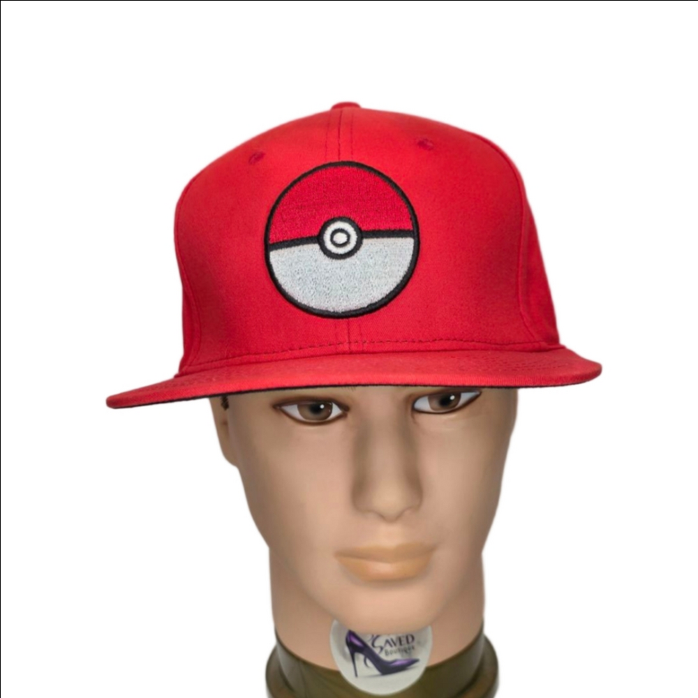 Men's Pokemon Red & White Pokeball Snapback Hat One Size